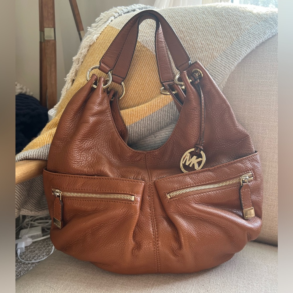 Michael Kors Brown Leather Hobo Bag